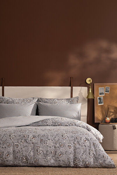 Puffy Arni Double Polycotton Duvet Cover Set - Gray