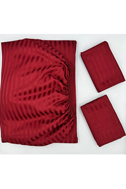 Demya Home 100% Cotton Satin Double Elastic Fitted Sheet and Pillowcase with Cover (1St Layer) Class Domestic Production)