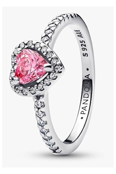 Pandora Heart-shaped Ring Pink Pave Zirconium 925 Silver - 54