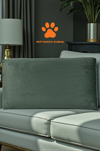 AYPETEKS Pati Dostu Yeşil Renk Kırlent Kılıfı - Koltuk Sırt Minder Kılıfı -Büyük Sırt Kırlent Kılıfı