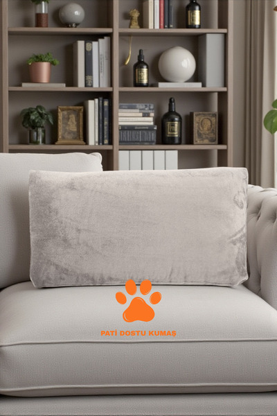 AYPETEKS Pati Dostu Açık Vizon Rengi Kırlent Kılıfı - Koltuk Sırt Minder Kılıfı -Büyük Sırt Kırlent Kılıfı