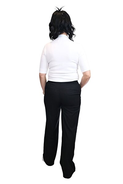 Blues Outlet Women's Tube-Leg Black Fabric Pants-Black