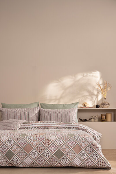 Puffy Holmen Double Polycotton Duvet Cover Set - Tile