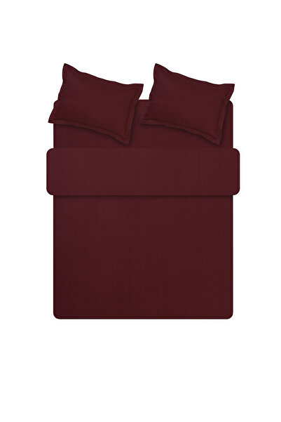 Puffy Andra Double Satin Duvet Cover Set - Burgundy