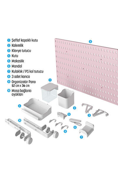 SMİLESEPET SMİLE SEPET ÇOK AMAÇLI ORGANİZATÖR SET METAL AYAK BAĞLANTI ( 52 CM...
