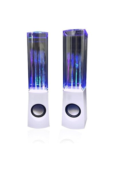 OEM Audio speaker with colorful LEDs and dancing fountain, white