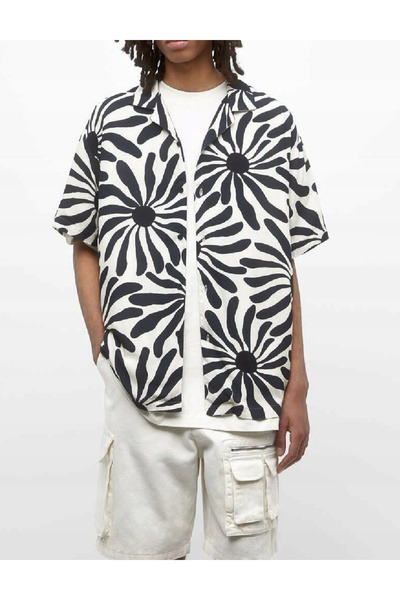 Pull & Bear Camasa, Alb/Albastru