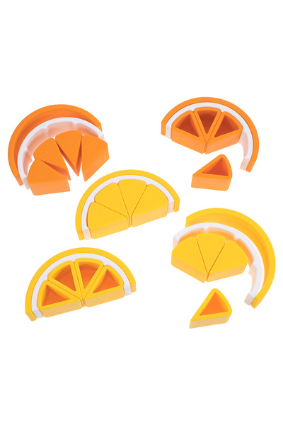 Pitikot Orange and Lemon Stacking Toy Set – Silicone Puzzle for Kids, Non-Slip, Educational