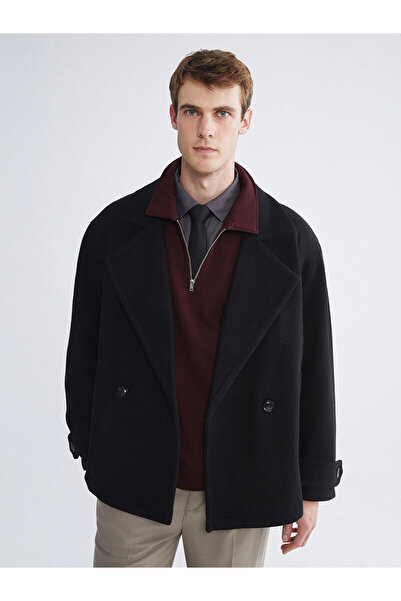 LC Waikiki Vlastiti novi sezonski Kruvaze izrez muški Kašmir tkanina kaput