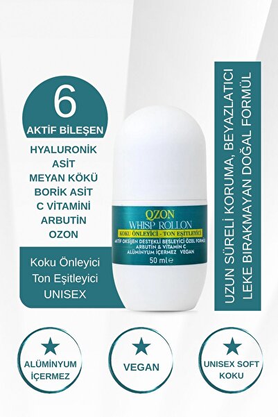 AGNODICE QZON Whisp Roll On - Koku Önleyici & Koltuk Altı Beyazlatıcı (Unisex)