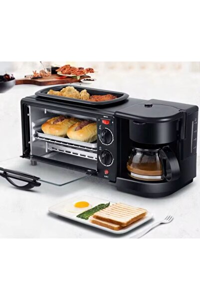 hoffmans 3 in 1 Multifunctional Breakfast Machine Morning Station - Oven, Coffee Maker and Grill