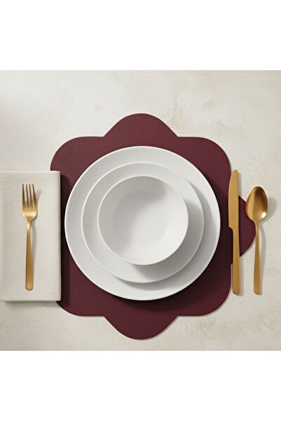 Grand Fine Art 2 Pieces Leather American Serviette-Easy to Wipe Supla-33X33 Cm-Octagonal Floral Patterned