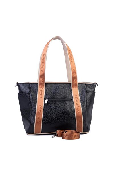 Nas Bag Women's Extra Large Shoulder Bag and Sports Bag (46X36 cm) Black Sand Tan Lopez