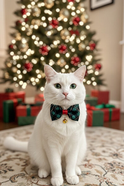 Cocopet Yılbaşı Temalı Papyonlu Kedi Boyun Tasması Neol kedi tasması arkadan ...