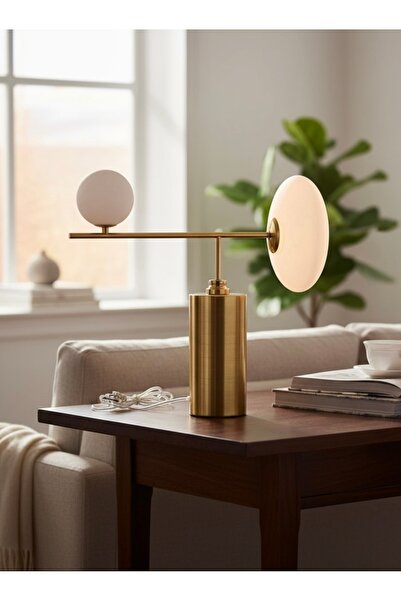 Cristalin Aydınlatma مصباح طاولة معدني مطلي بالذهب العتيق من لامبي