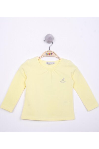 Toontoy تي شيرت بناتي مطبوع بأكمام طويلة وياقة دائرية