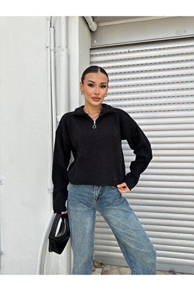 ikomteks Zippered Knitwear Sweater