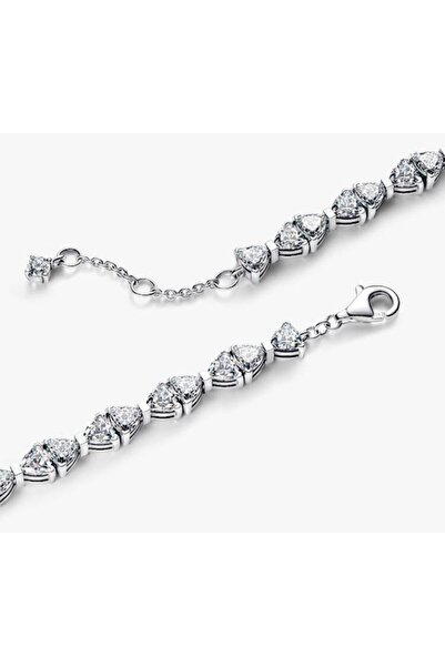 Pandora 925 Silver Zirconia Bow Chain Bracelet - 18cm
