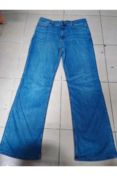 Blues Outlet PANTALONI JEAN LAYCRA CU TĂIȚE LARGI PENTRU FEMEI - ALBASTRU