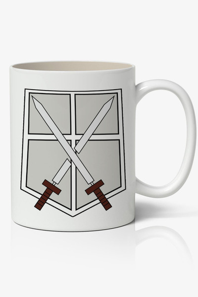 Toyaso Attack on Titan Shield Logo Themed White Mug Cup Gift for Friend or Lover