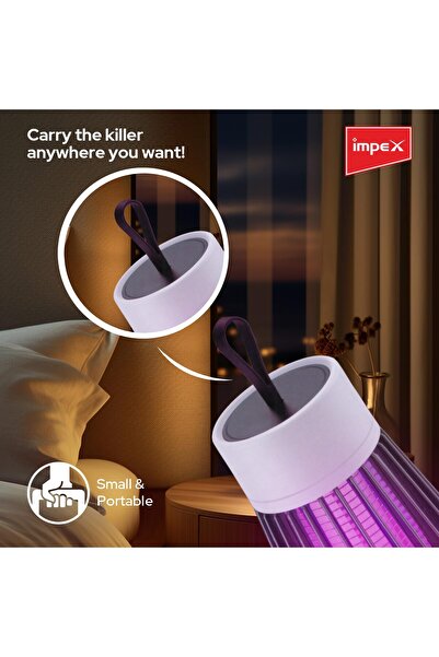 İMPEX Rechargeable Insect Killer IK 4601 2W UV Light 1200mAh Low Noise Automatic Pest Control