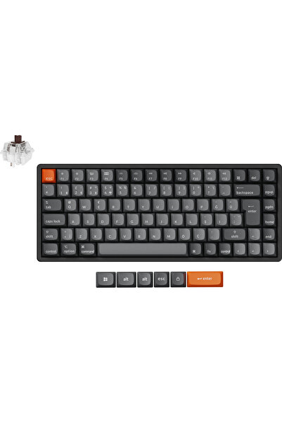 Keychron K2 Max %75 Rgb Türkçe Kablosuz Alüminyum Çerçeve Karbon Siyah Mekanik Klavye (K2M-J3-TR)