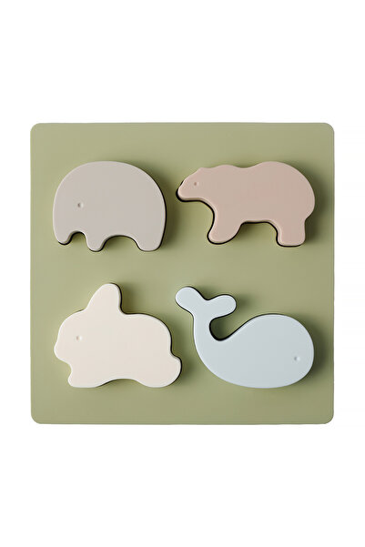 Pitikot Puzzle Montessori Pitikot® – Animăluțe 3D din Silicon Moale, Set 4 Piese + Tăbliță