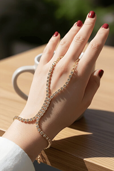 TAKIŞTIR Altın Renk Taş Detaylı Şahmeran