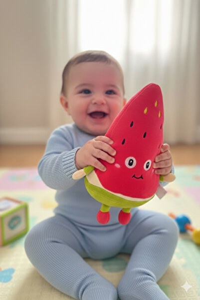 craftivio Sevimli Karpuz Figür Peluş Oyuncak Yumuşacık Bebek Uyku ve Oyun Ark...