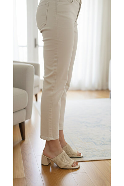 Hızlı Al Women's Mesh Daily Comfortable Heel-Style Stylish Evening Slippers with Heels.