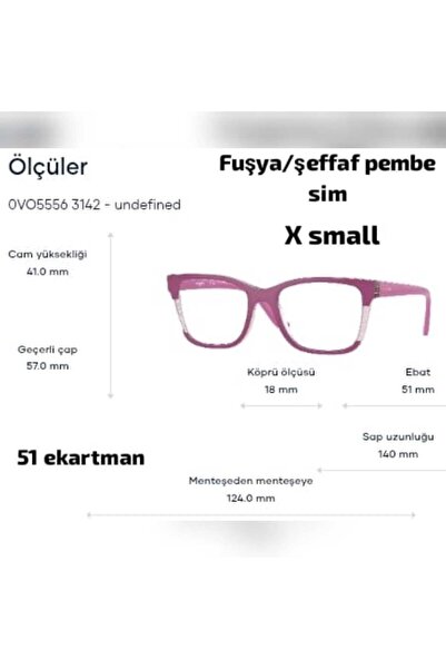 Vogue Vo5556 3142 51Ekt Xsmall Women's Blue Light Protection Screen Glasses Pink - Transparent