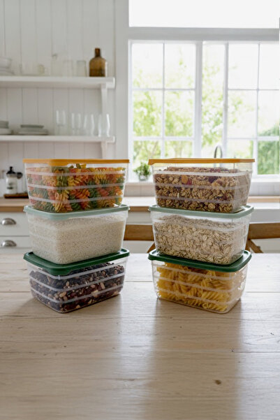 Kitchen Life 6-Piece 4 Liter Square Mega Size Food Storage Container Set