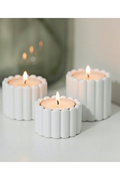 rabiskoile3d Dekoratif Modern 3' lü mumluk