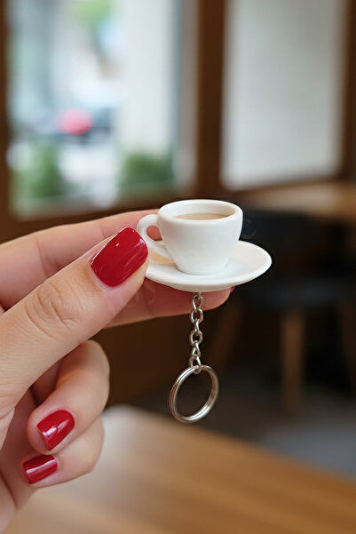 JoyShine Μπρελόκ με σχέδιο παραδοσιακού τουρκικού φλιτζάνι καφέ, κομψό δώρο & στολίδι για τσάντα, χωρίς γάντζο