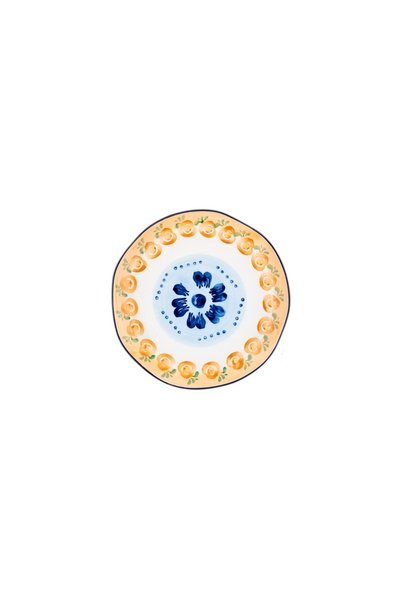 BJORN Set of 4 Dinner Plates, NAPOLI Citrus, hand-painted porcelain, Ø20cm