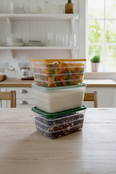 Kitchen Life 3-Piece 4 Liter Square Mega Size Food Storage Container Set