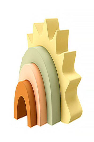 Pitikot Pitikot® Sun and Rainbow Stacking Toy – 4 Soft Silicone Pieces, Montessori