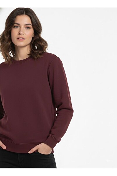 assef Unisex Relax Fit Comfortable Cut Cotton Soft Textured Fleece Inside Crew Neck Sweatshirt