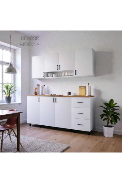 Dekorr mobilya Merlin mutfak dolabı alt üst modül 180 cm (tezgah dahil)