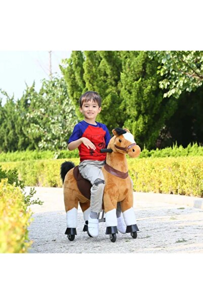 Gidygo LIGHT BROWN HORSE WITH BLACK TAIL TOBYS RIDE-ON FOR KIDS