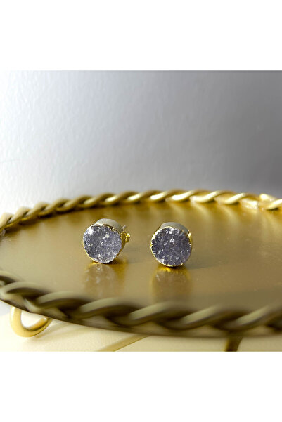 Moonlight Jewelry Cercei „Lună Plină de Cenușă” - Cuarț Druzy