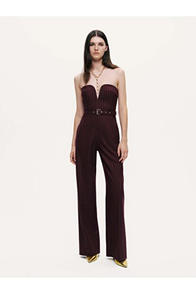 Nocturne Kalp Yaka Çizgili Tulum