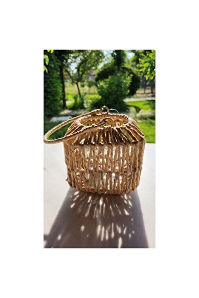 OEM Decorative lantern with woven pattern, candle holder and handle