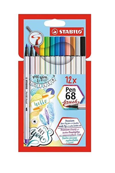 Stabilo Carioca pen 68 Brush 12 culori/set