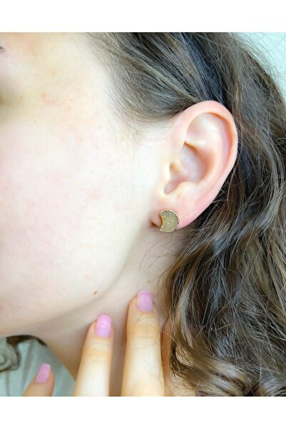 Moonlight Jewelry Gold Moon Earrings - Druzy Quartz