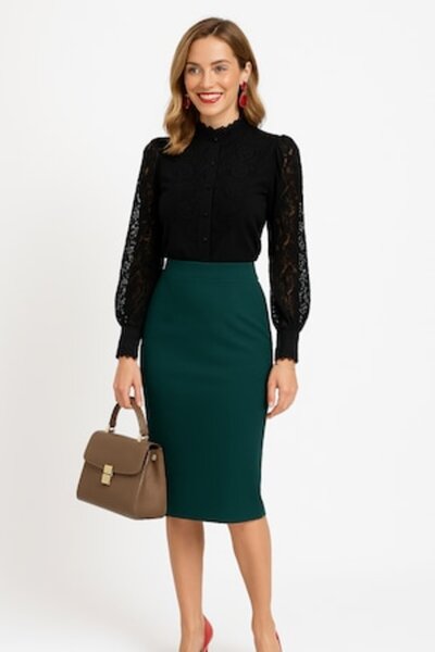 OEM - Long-sleeve black lace shirt, TQV220161-2, size L