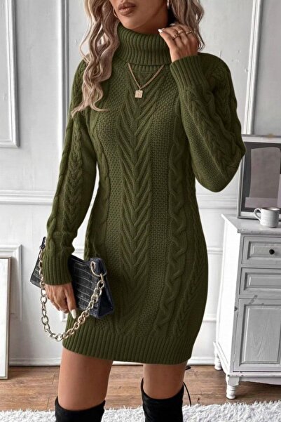 Mossta Μίνι πλεκτό φόρεμα με μοτίβο ζιβάγκο - Πράσινο