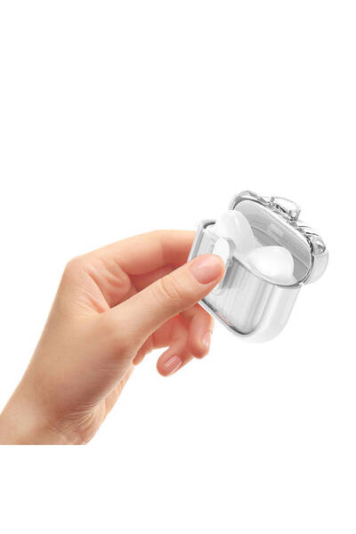 zore Air-Pods 4 Case Edges Colored Transparent Sectioned Silicone Mrsa Airbag 40 Case-Black