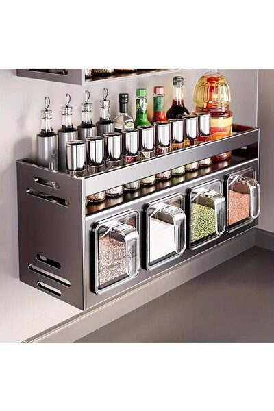China Stainless Steel Wall-Mounted Kitchen Spice Rack