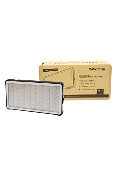 Patona Lampă video de buzunar cu LED RGB și baterie externă - 4278